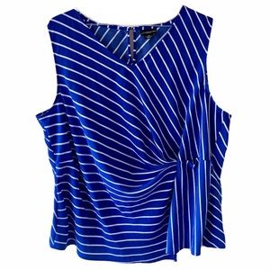 Liz Claiborne | Blue Striped Sleeveless Top | 2X